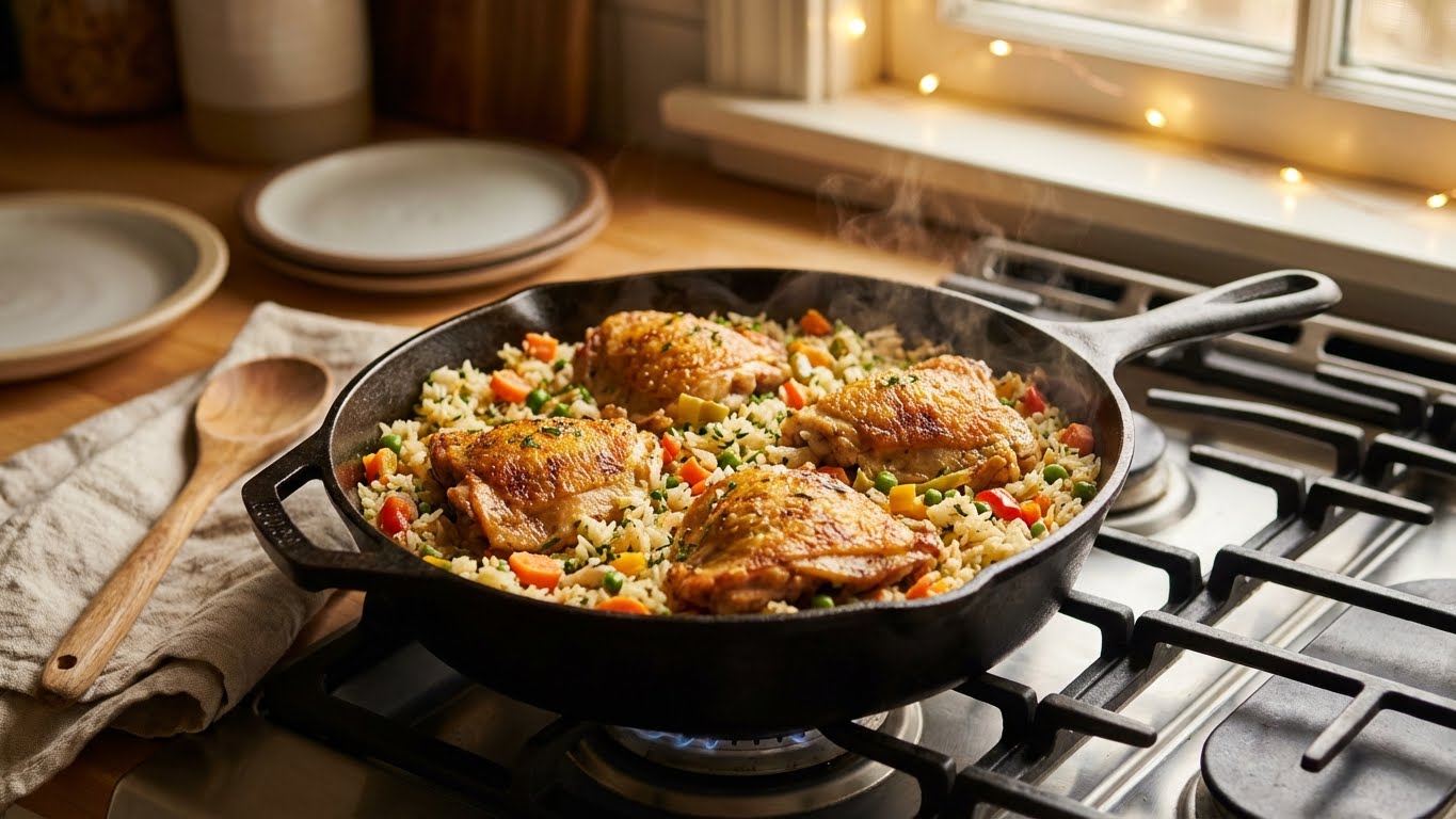 Easy 30-Minute One-Pan Chicken Dinner (No Oven Needed)